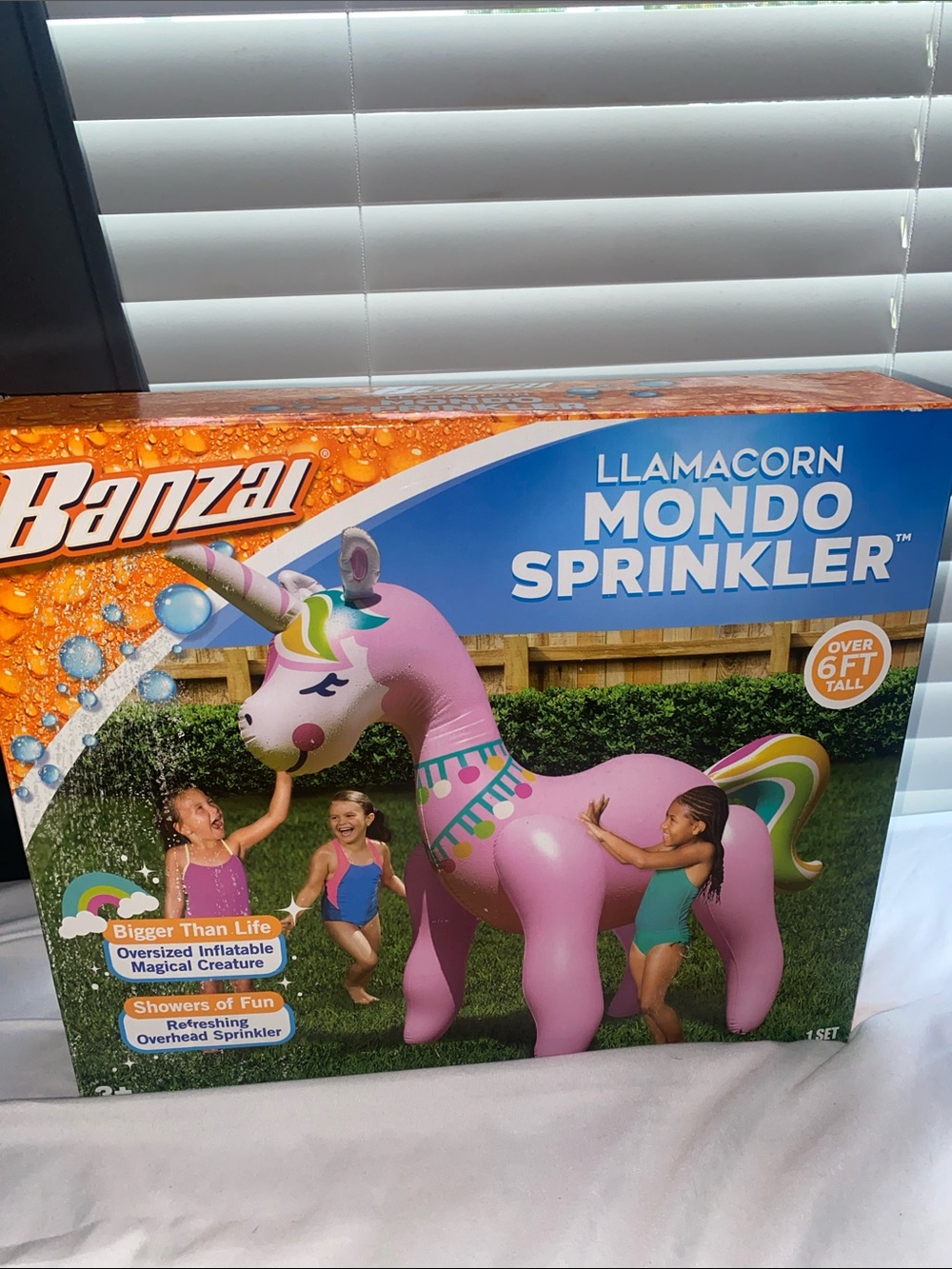 Banzai Llamacorn Mondo Sprinkler - Pink Inflatable Unicorn Play Sprayer